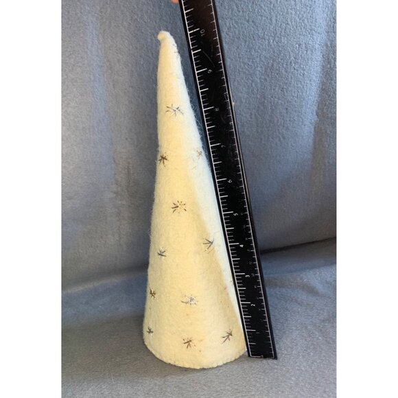 Gold and Silver Stitched Stars Wool Felt Christmas Tree by Creative Co-op 10.5" - Picture 5 of 9